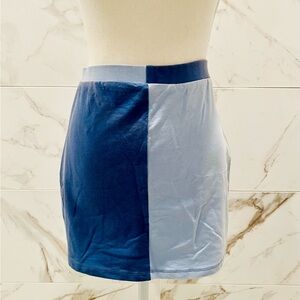 Le Lis Navy and Light Blue Mini Skirt